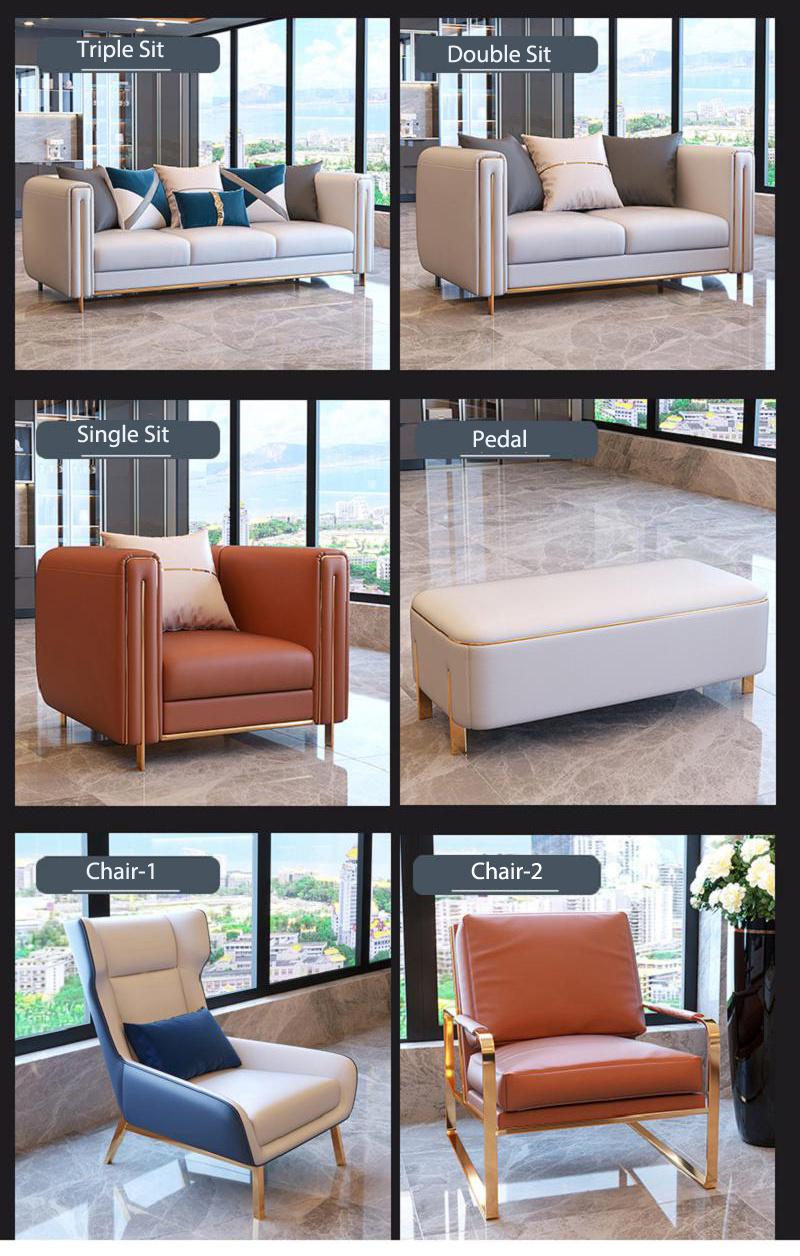 Cheap 3 Seater European Style Sofa Leather