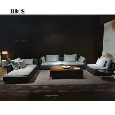 Foshan Modern Home Furniture Hotel Hall Leisure 4 Seater Grey Fabric Sofas