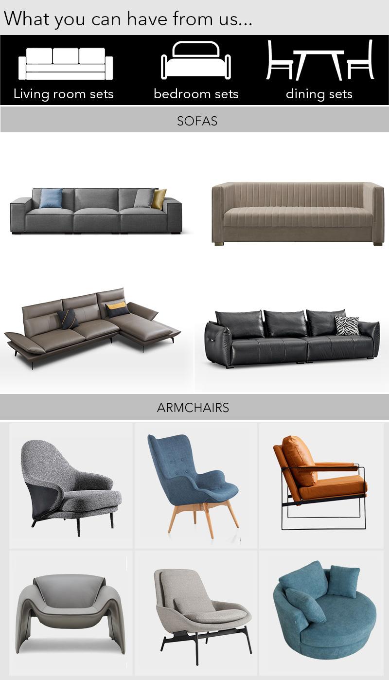 Genuine Leather Italian Minimalism Sofa Set for Living Room Furniture