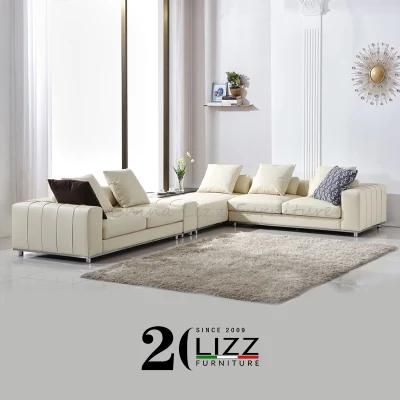 Italy Design Modern Furniture Living Room Sectional Genuine Leather Sofa