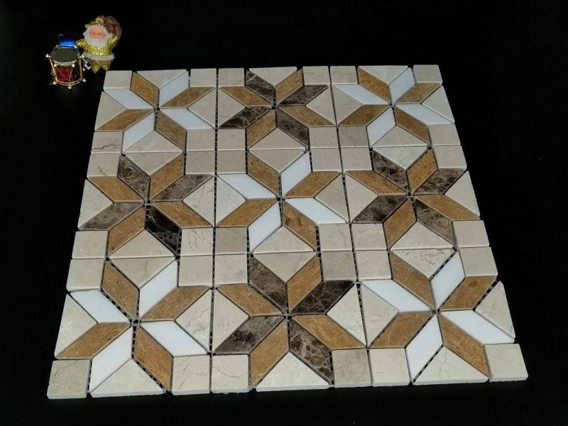Spain Cream-Colored Marble Mosaic Polished Surface, Used for Kitchen, Sofa, TV Setting
