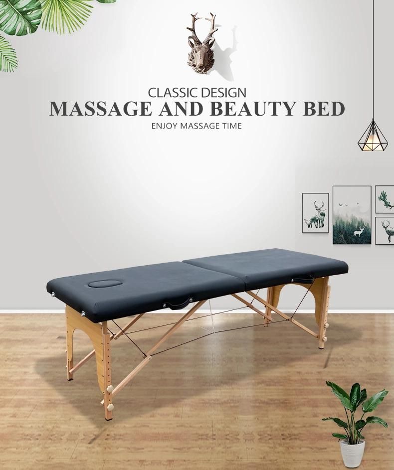 Beauty Wooden Folding Massage Table Facial Bed Portable Couch SPA