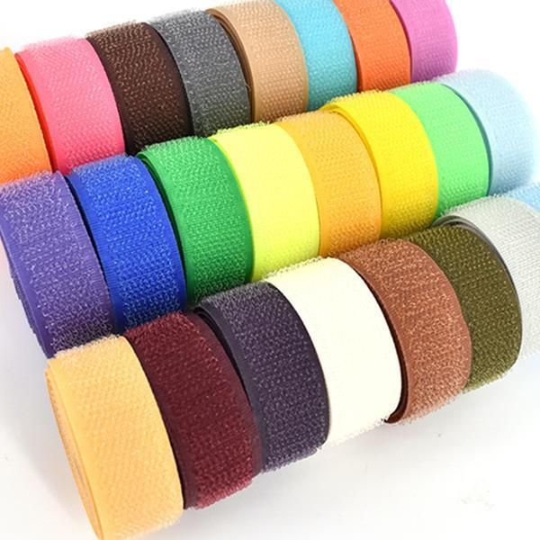 Hot Sale 12.5mm Width Color Hook and Loop Fastening Tape 70% Nylon Hook Loop Fabric