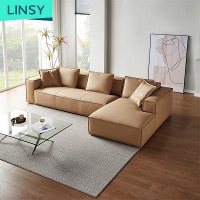 Linsy Italian Style Genuine Leather Top Living Room Modern Modular Sofa S240