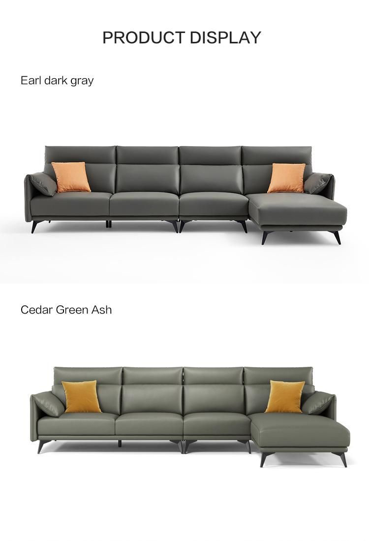 Linsy New L-Shaped China American Modern Italian Leather Sofa S186-a
