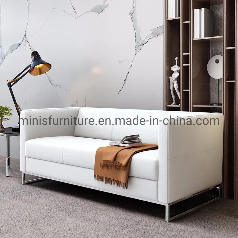 (MN-SF82) Light Luxury Leather Small House Furniture Simple Italian Apartment Living Room Sofa