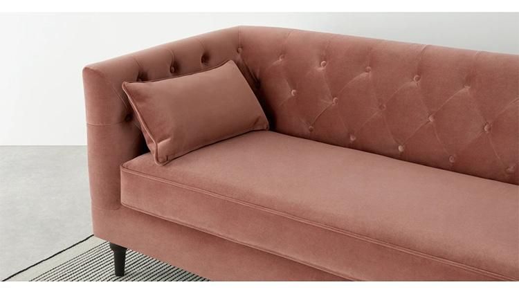 Chesterfield Design Blush Pink Velvet Leisure Living Room Furniture 3 Seater Sofa