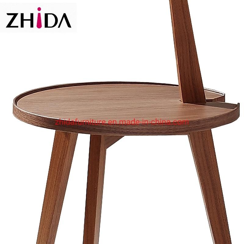 Zhida Modern Design Wooden Home Furniture Living Room Sofa Side Round Table Villa Bedroom Bed Side Nightstand Walnut Solid Wood Table