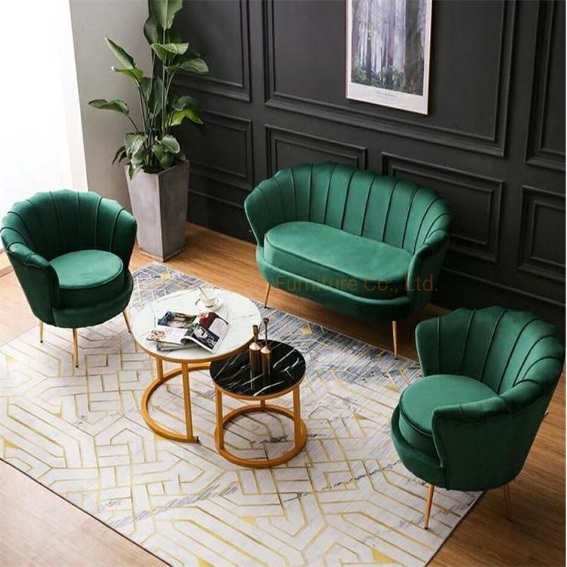 Wholesale Luxury 5 Star Hotel Lobby Furniture Single Double Three Person Green Fabric Design Chair Livingroom Bedroom Lazy Person Sofa
