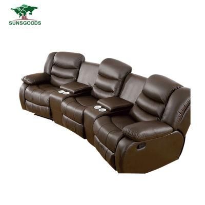 Best Price European Style Leisure Electric Recliner Sofa Set with a Storage Box