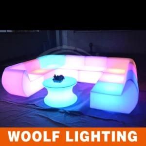 Best Sale Modern Plastic Light up Indoor LED Sofa Set