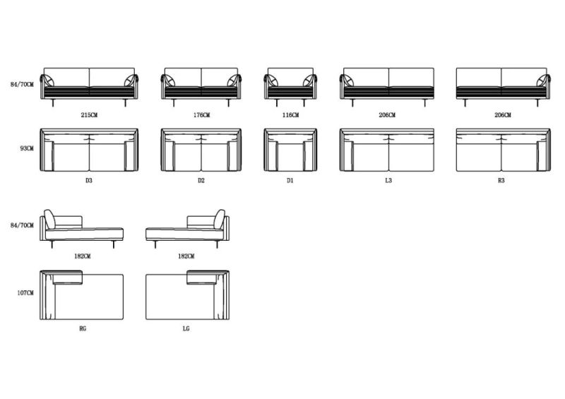 Italian Light Luxury Modern Sofa New Leather Sofa Home Living Room Furniture High End Customized Sofa with Foldable Armrest