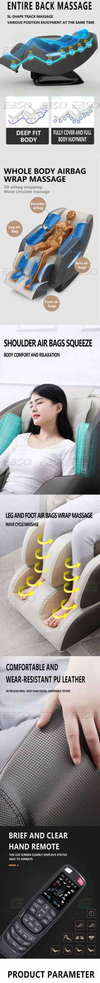 New Technology Hot Sale Luxury Extendable Massage Sofa with PU Leather or Genuine Leather