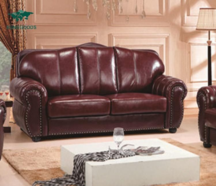 Latest High-Class Top Grain Leather Furniture Sectional Living Room Sofa Set
