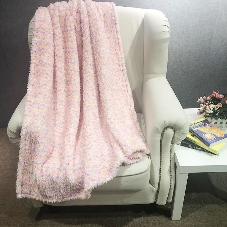 Customized Chromatic Sherpa Fleece Blankets for Sofa Bedding Decorative Throws