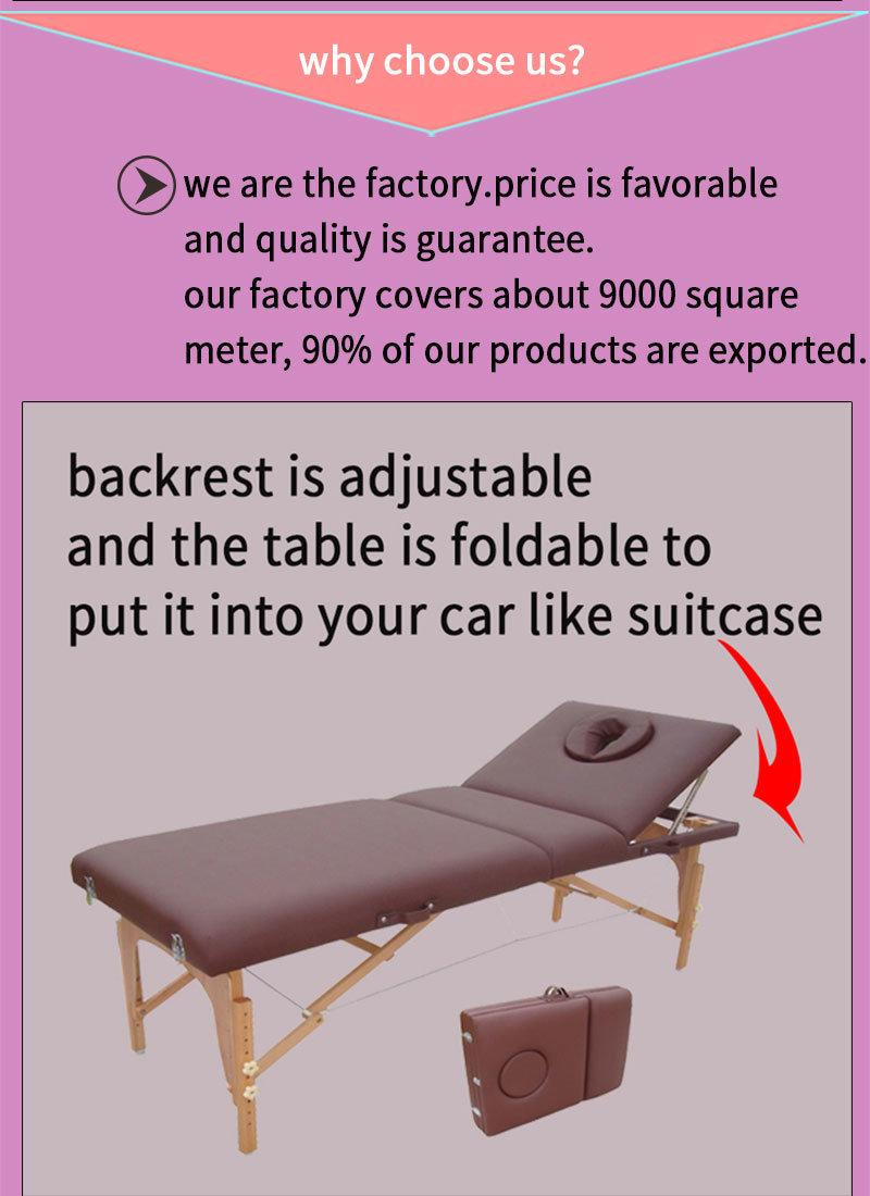 Portable Massage Table Massage Couch with Adjustable Backrest