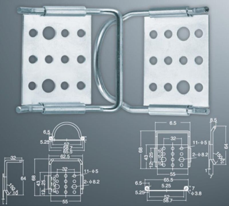 Connector full metal for beds and seating type