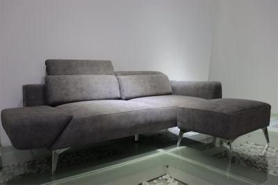 Modern Living Room Couch Furniture Two Seater Fabric Sofa Set with Metal Legs Backrest 2 Pillows