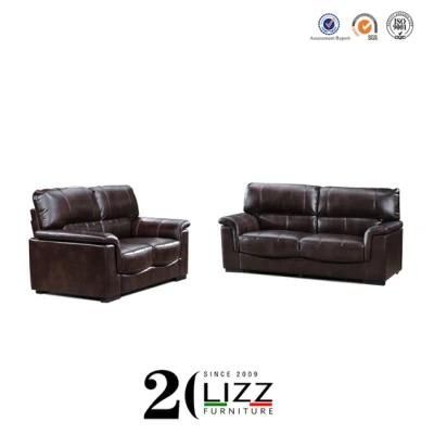European Modern Genuine Leather Living Room Sectional Leisure Sofa