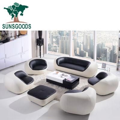 Made in China Modern Leisure Design White and Black Living Room Wood Sofa Furniture Set