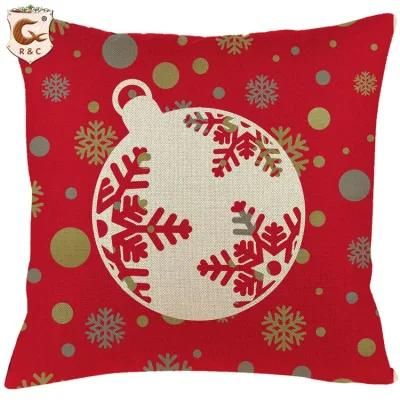 Hot Selling Custom Sofa Pillow Covers Red Funny Christmas Cushion Cover