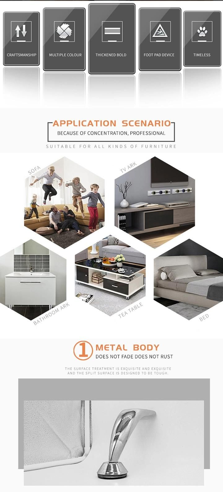 Modern Metal Chrome Furniture Desk Sofa Feet Legs