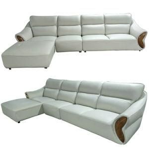 Cream Color L Shape Genuine Leather Sofa (B05)