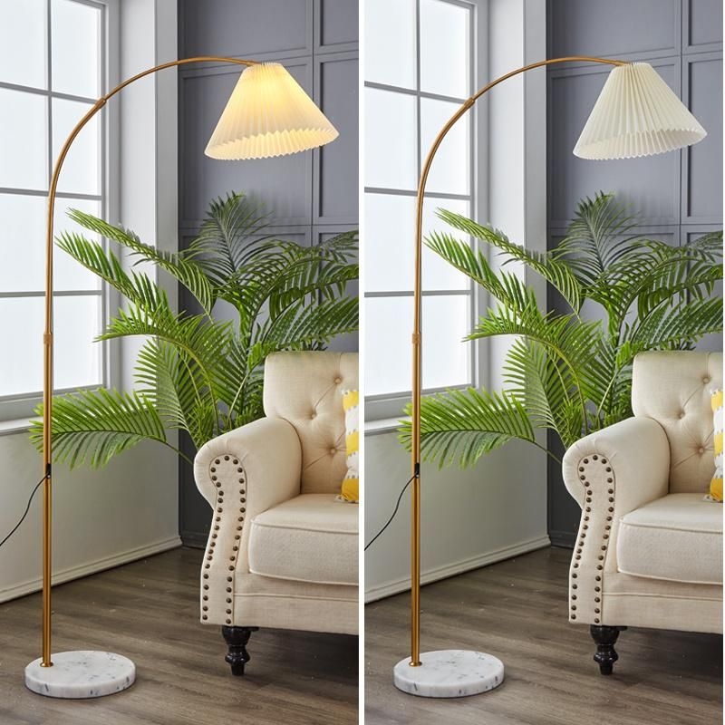 Pleated Fishing Lamp Bedroom Bed Standing Light Living Room Sofa Floor Lamp