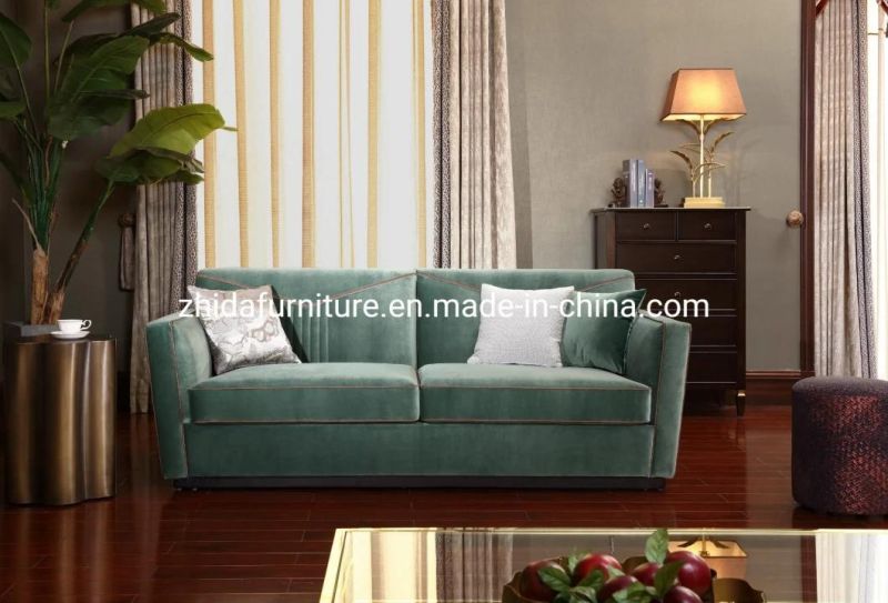 African Style Living Room Furniture Luxury Green Fabric Sofa for Villa