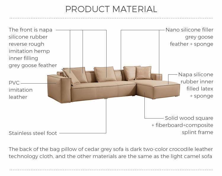 Linsy Modern Living Room Furniture Set Genuine Leather Sofa Manufacturer S240