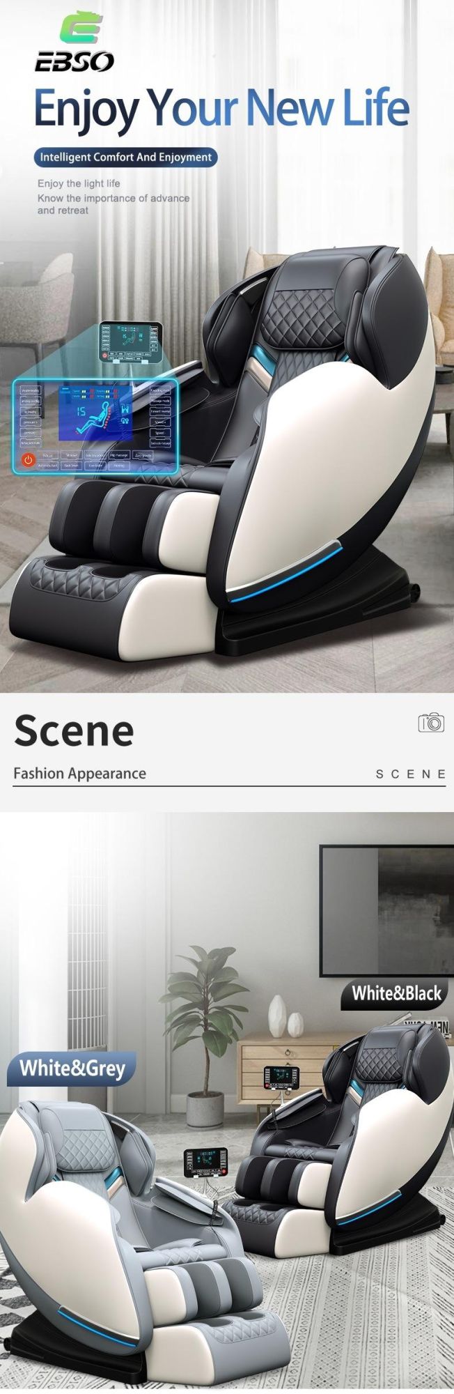 Hfr Full-Body Professional Designer Zero Gravity Shiatsu Armchair Massage Sofa