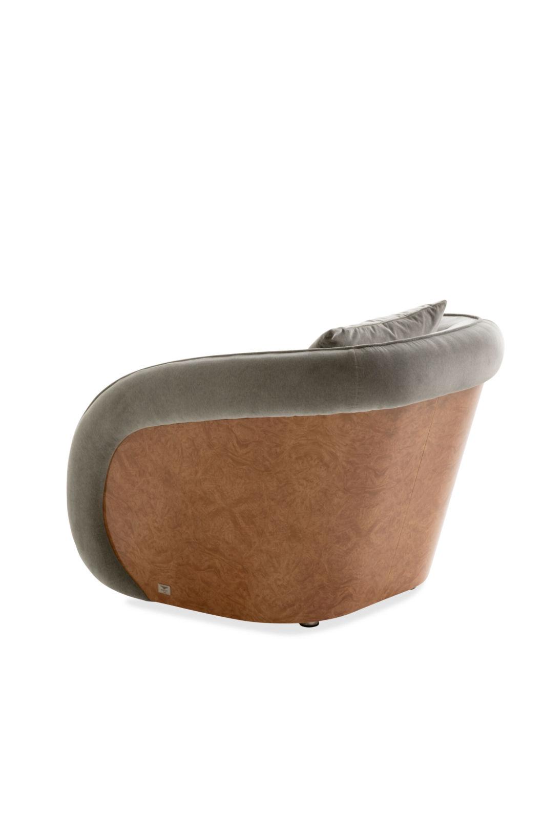 Zhida Home Furniture Couch Living Room Italian Modern Sofa Furniture Villa European Minimalist Design Special Shape Armrest Fabric Velvet Sofa