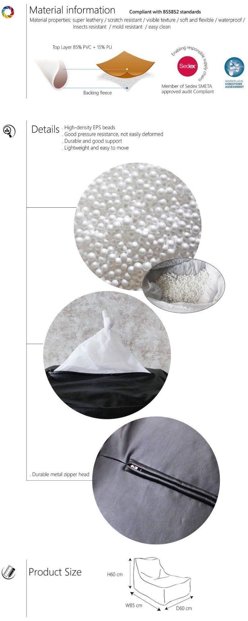 Indoor Beanbag Sofas Chairs for Living Room Use