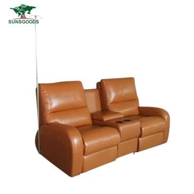 2 Seater Reclining Recliner Top Grain Leather Home Theater Sofa with Storage Box Recliner