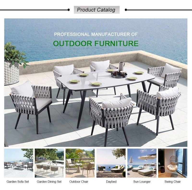 Popular Garden Patio Outdoor Sofa Set Aluminum Rope Woven Garden Furniture Set