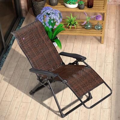 Wholesale Outdoor Patio Garden Aluminum Metal Plastic Rattan Wicker Folding Sun Lounge Chaise Lounger Sofa