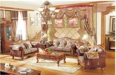 Classic Luxury Living Room Furniture Wooden Fabric Sofa