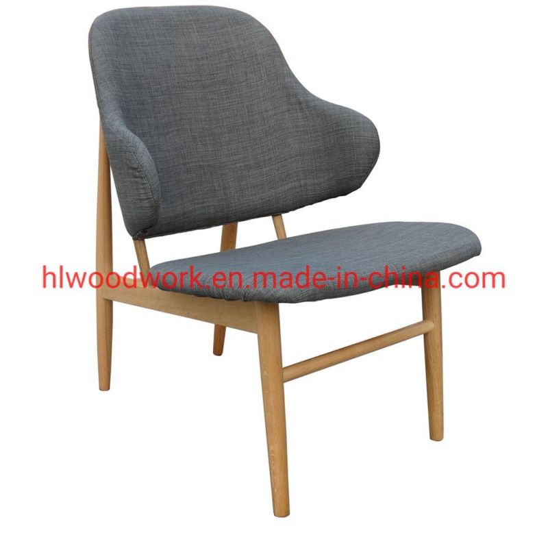 Oak Wood Frame Natural Color with Grey Seat Magnate Chair Lounge Sofa Coffee Shope Armchair Living Room Sofa Resteraunt Sofa Leisure Sofa Armchair