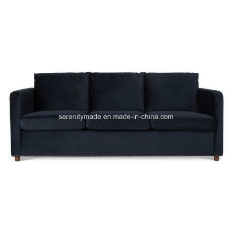 Modern Navy Blue Elegant Leisure Couch Living Room Velvet Upholstered Corner Sofa