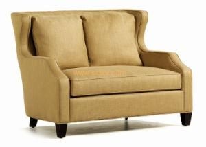 (CL-6607) Restaurant Hotel Living Room Couch Wooden Fabric Sofa