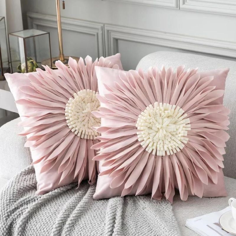 Chrysanthemum Pillow Case Flower Cushion for Home Sofa Decor