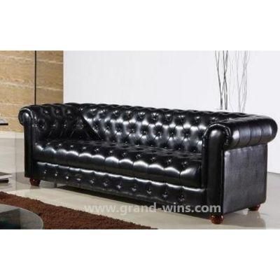High Quality Popular Vintage Genuine Leather Furniture Leisure Sofa Chesterfield Sofa Loveseat