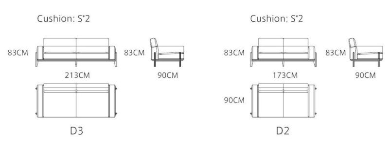 Living Room Villa Modern Wooden Legs Hotel Home Sofa