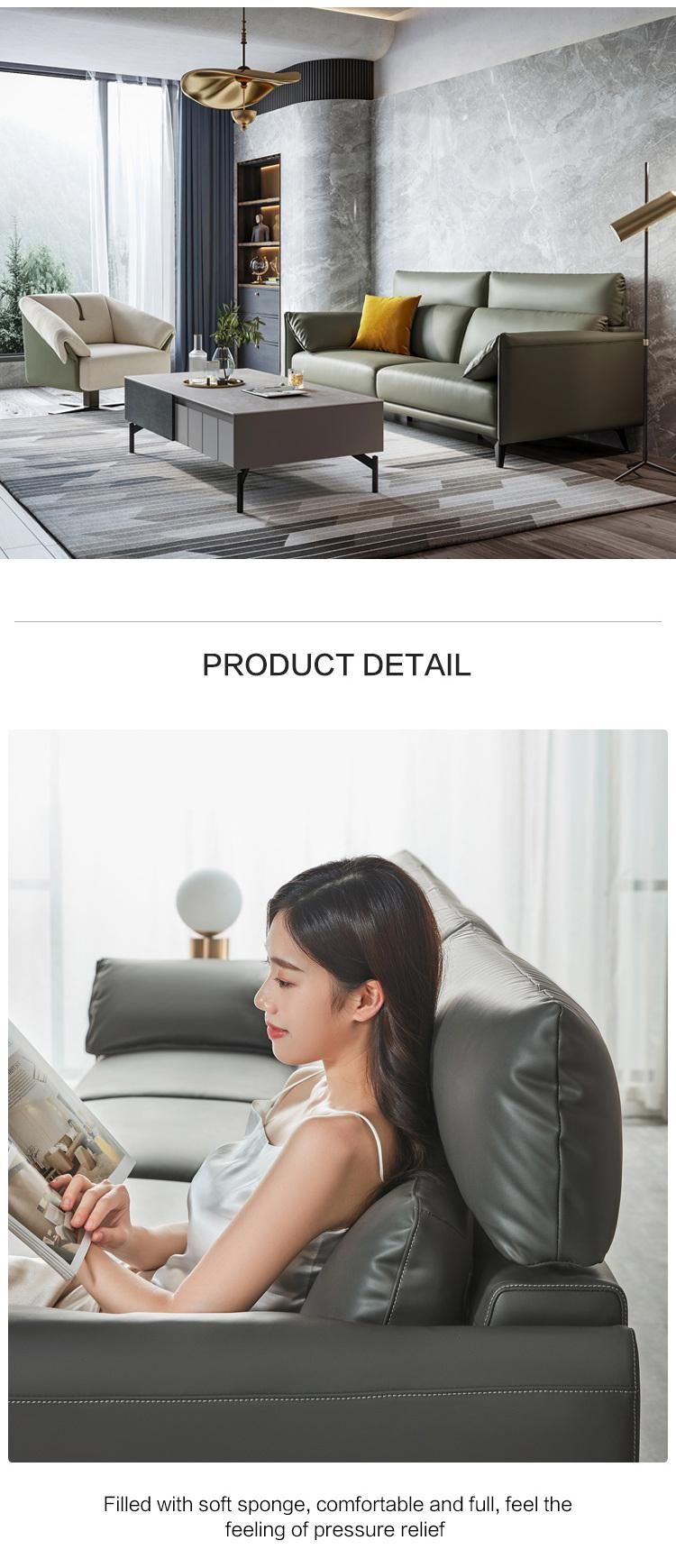 Linsy New L-Shaped China American Modern Italian Leather Sofa S186-a