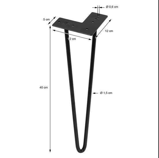 2 Rods Hairpin Adjustable Metal Table Legs