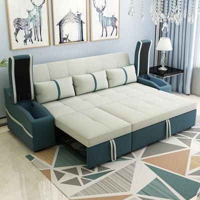 New Design Bedroom Furniture Dongguan Manufacturer Fabric Ins Style Sectional Sofa Bed Foldable
