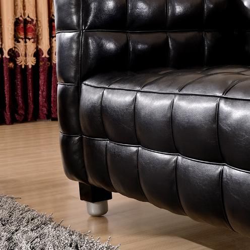 Unique Dark Style Design Modern Living Room Leather Sofa