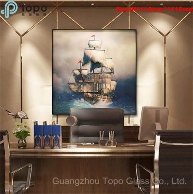 Three-Dimensional 3D H1110mm*1110mm Sailboat Glass Paintings for Wall Decor (MR-YB17-828)