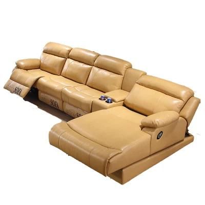 Multi Functional Sofa Set Designs Leather Folding Sofa Electric Control Adjustable Theater furniture Sofa