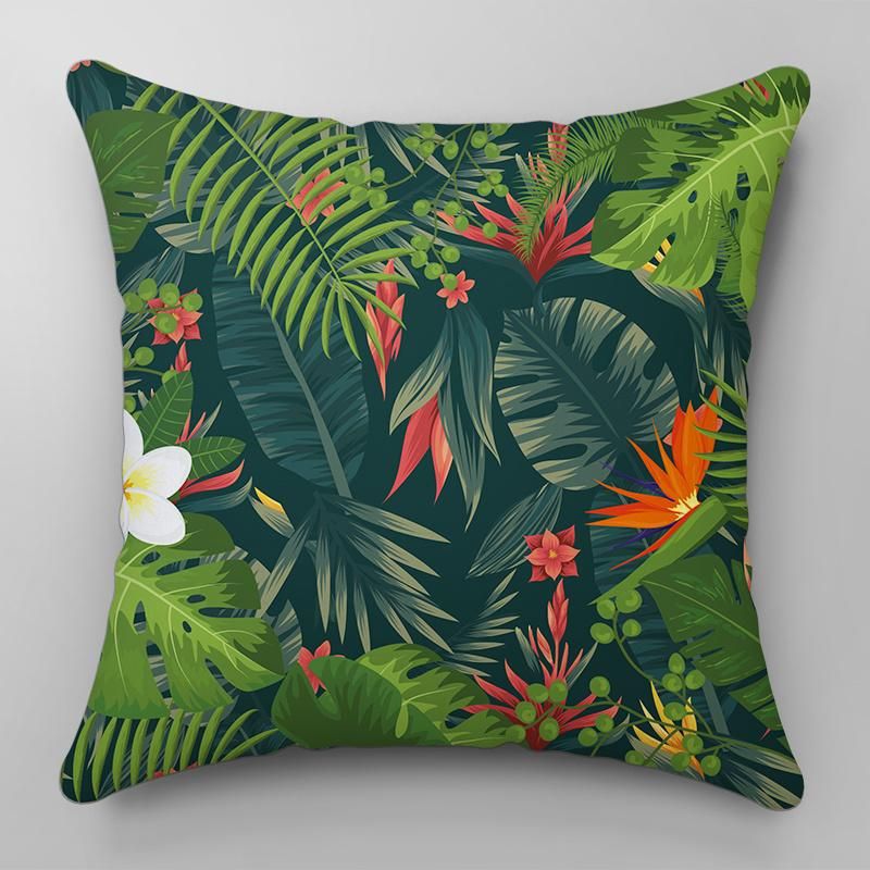 Flower Cushion Flower Pillow Green Plant Cushion Spring Throw Pillows Plush Pillow Sofa Seat Cushions Green Throw Pillows